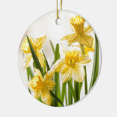 Florale fotografie: Gele lentesaffodils Keramisch Ornament (Links)