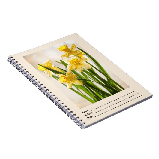 Florale fotografie:  Gele lentesaffodils Notitieboek (Rechterzijde)