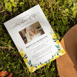 Florale fotoviering van de begrafenis van het leve kaart