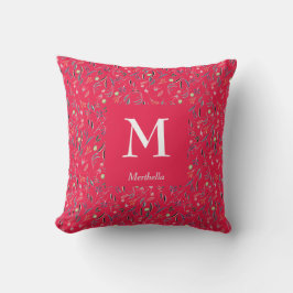 FLORALE Framboos | Gepersonaliseerd | MONOGRAM Kussen