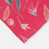 FLORALE frambozen | MONOGRAM | CHRISTELIJK Fleece Deken (Hoek)