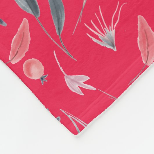 FLORALE frambozen | MONOGRAM | CHRISTELIJK Fleece Deken (Hoek)