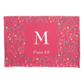 FLORALE frambozen | MONOGRAM | CHRISTELIJK Kussensloop (Voorkant)