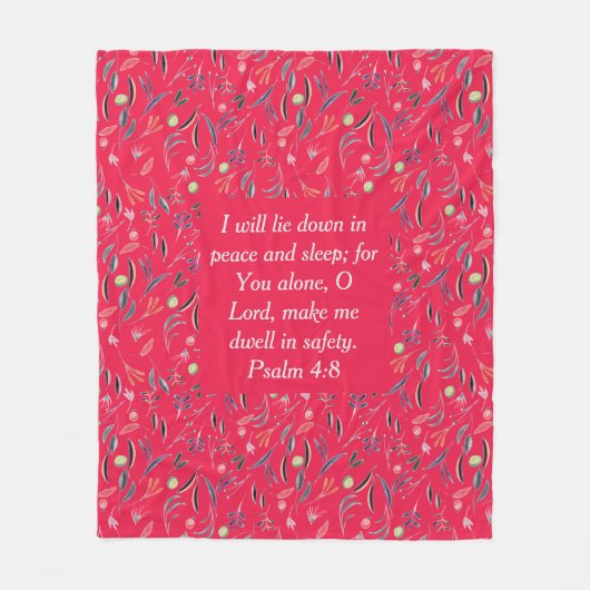 FLORALE frambozen | Vredesslaapstand | CHRISTELIJK Fleece Deken (Voorkant)