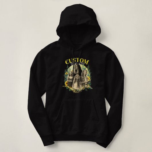 Florale frame custom foto hoodie (Design voorkant)