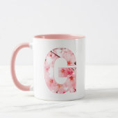 Florale G Initialen Mok | Gepersonaliseerde Naam & (Links)