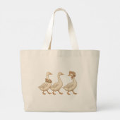 Florale Gans Canvas Tas – Stijlvolle Vintage Boerd (Achterkant)