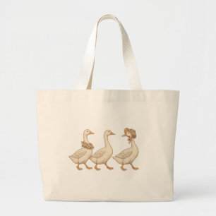 Florale Gans Canvas Tas – Stijlvolle Vintage Boerd