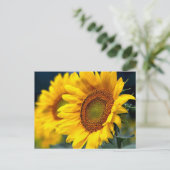 Florale geelzonnebloemen - Hallo, denken aan jou Briefkaart (Staand voorkant)