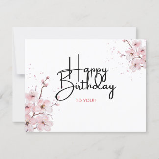 Florale Gelukkige Verjaardag  Briefkaart