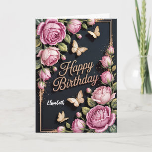 Florale Gelukkige Verjaardag Kaart