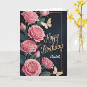 Florale Gelukkige Verjaardag Kaart (Gele Bloem)