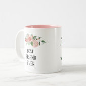 florale Gepersonaliseerde beste vriend Tweekleurige Koffiemok (Voorkant links)