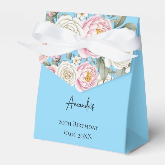 Florale gepersonaliseerde verjaardagsgeschenkdoos bedankdoosjes (Voorkant Zijde)