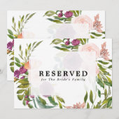 florale gereserveerde tekst voor familie enz . kaart (Voorkant / Achterkant)
