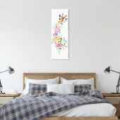 Florale Giraffe Canvas Print (Insitu (Slaapkamer))