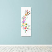 Florale Giraffe Canvas Print (Insitu (Houten vloer))