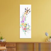 Florale Giraffe Canvas Print (Insitu (Woonkamer))