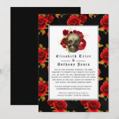 Florale gotische beknopte huwelijksgastenlijst aankondiging (Voorkant / Achterkant)