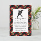 Florale gotische beknopte huwelijksgastenlijst aankondiging (Staand voorkant)