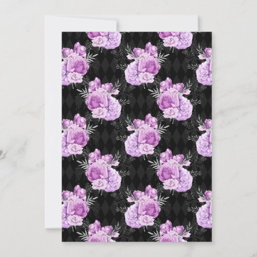 Florale Gotische Uitgeklede Huwelijksgastenlijst Aankondiging (Achterkant)