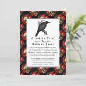 Florale gotische verkleinde huwelijksgastenlijst aankondiging (Staand voorkant)