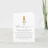 Florale Gouden Champagne Fluit Bedankt (Voorkant)