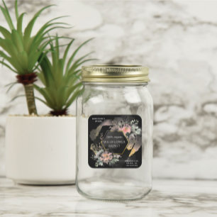 florale gouden honing vierkante sticker