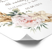 Florale gouden lijst champagneglas poster (Hoek)