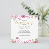 Florale Gouden Scriptie Viering van het Leven Fune Kaart (Staand voorkant)