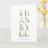 florale goudletters uit de bergen, dank je dat je  kaart (Gele Bloem)