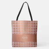 florale gradiëntpatroon. monogram tote bag (Voorkant)