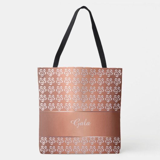 florale gradiëntpatroon. monogram tote bag (Voorkant)