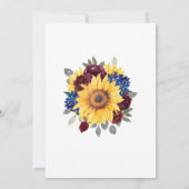 Florale grens tussen Sunflower Burgundy Navy Kaart (Achterkant)