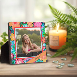 florale grillige foto Gepersonaliseerd bericht Fotoplaat