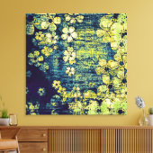florale grunge abstracte kunst canvas afdruk (Insitu (Woonkamer))