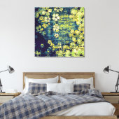 florale grunge abstracte kunst canvas afdruk (Insitu (Slaapkamer))