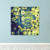 florale grunge abstracte kunst canvas afdruk (Insitu (Houten vloer))