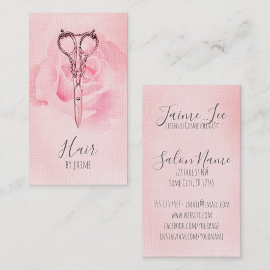  florale haarstylist haarstylist visitekaartje (Voorkant / Achterkant)