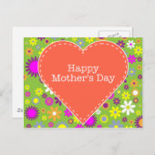  florale Happy Moederdag Briefkaart (Voorkant / Achterkant)