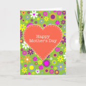  florale Happy Moederdag Kaart (Voorkant)