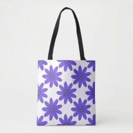 'Florale Harmonie' Krachtig Paars Patroon Tote Bag