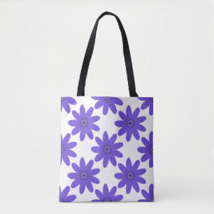 'Florale Harmonie' Krachtig Paars Patroon Tote Bag