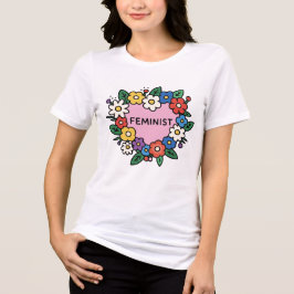 Florale Hart Feministische Tri-Blend T-shirt