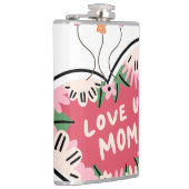 florale Hart "Love U. Moeder" fles Heupfles (Rechts)