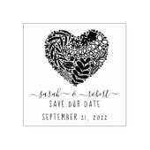 florale hartslag behalve het datumstempel rubberstempel (Afrduk)