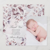 florale herfst floral baptisme bedankt voor je kaa kaart (Voorkant / Achterkant)