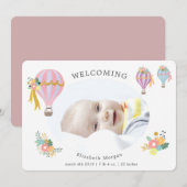 florale heteluchtballon - mededeling (Voorkant / Achterkant)