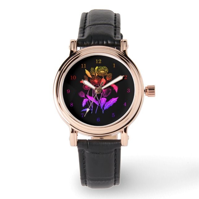 Florale horloge voor vrouwen (Voorkant)
