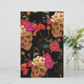 florale huid briefpapier (Staand voorkant)